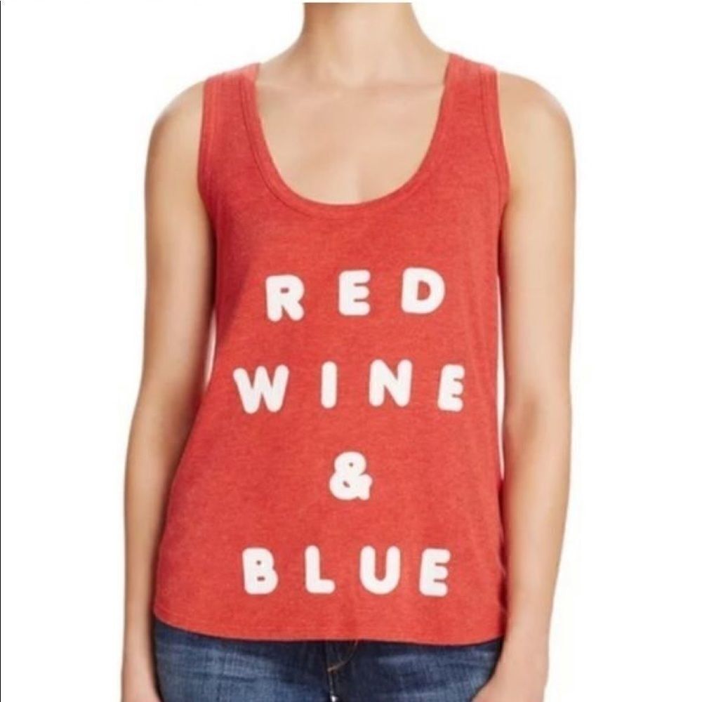 Wildfox Red Wine and Blue Tank Top